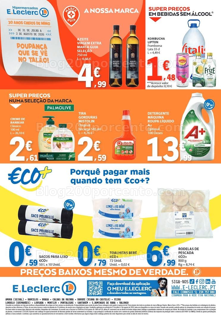 Antevisão Folheto E-LECLERC Promoções Fim de Semana - 31 julho a 2 agosto